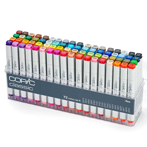 COPIC Classic Markers - 72 colours - Set A