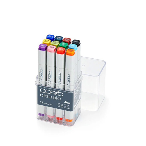 COPIC Classic Markers - Set of 12 - Basic Colours