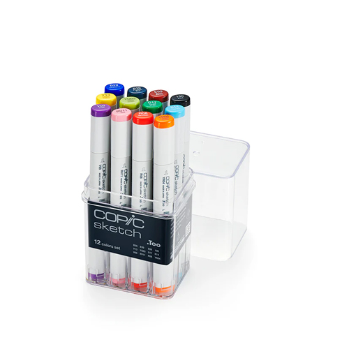 COPIC Sketch Markers - Set of 12 Basic Colours