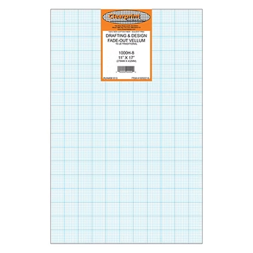 Clearprint 1000H Design Vellum - 8 x 8 inch grid  - 11" x 17"
