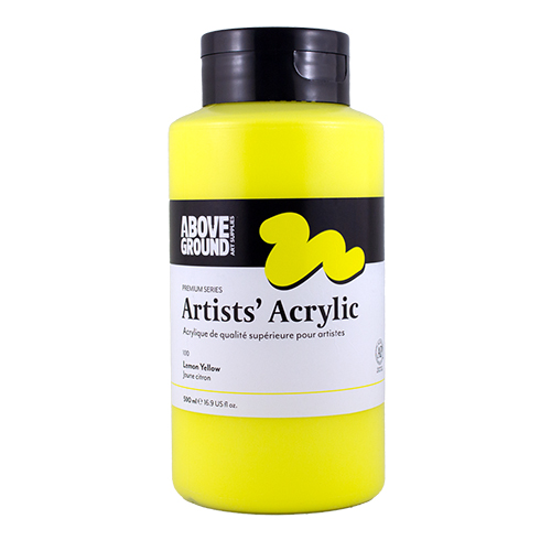 Above Ground Premium Series Artists Acrylic 500ml - Lemon Yellow