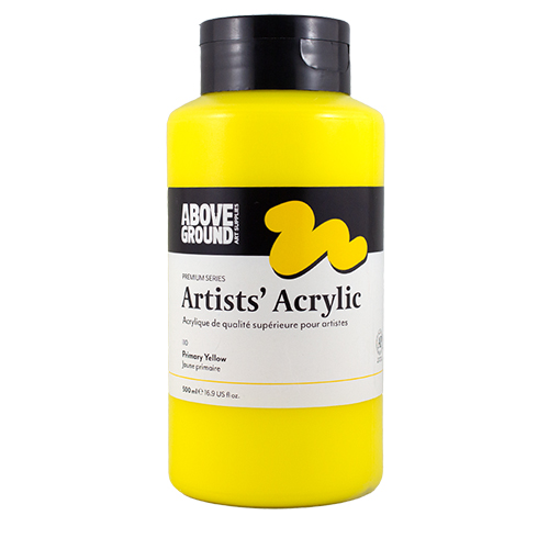 Above Ground Premium Series Artists Acrylic 500ml - Primary Yellow