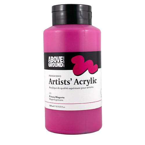 Above Ground Premium Series Artists Acrylic 500ml - Primary Magenta