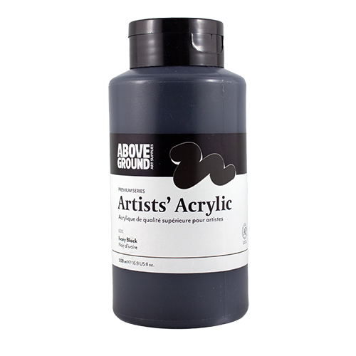 Above Ground Premium Series Artists Acrylic 500ml - Ivory Black