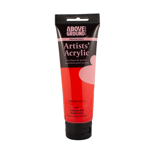 Above Ground Premium Series Artists Acrylic 120ml - Cadmium Red Medium Hue
