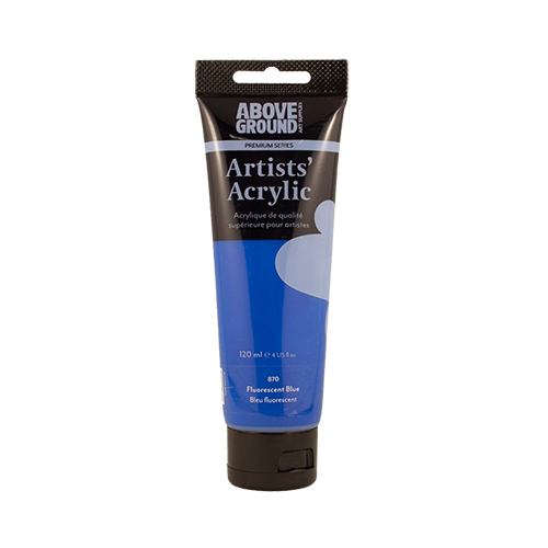 Above Ground Premium Series Artists Acrylic 120ml - Fluorescent Blue