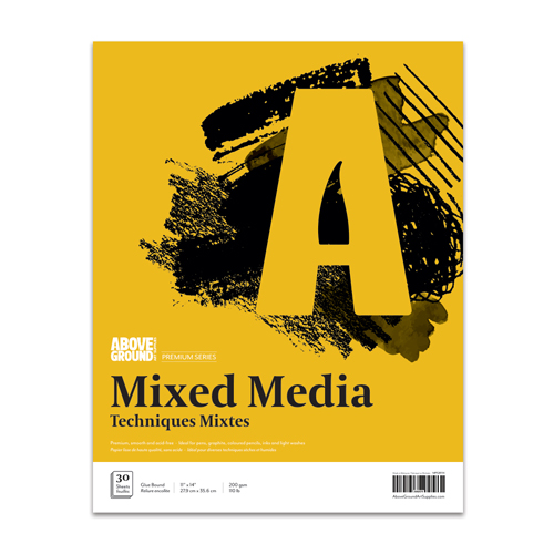 Above Ground Premium Series Mixed Media Pad - 11" x 14", Glue Bound