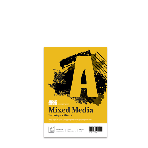 Above Ground Premium Series Mixed Media Pad - 7" x 10", Glue Bound