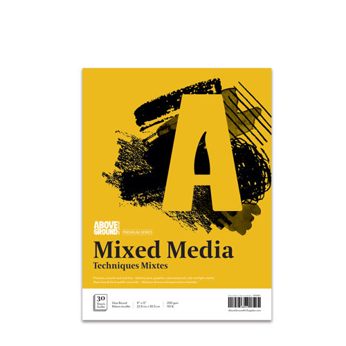 Above Ground Premium Series Mixed Media Pad - 9" x 12", Glue Bound