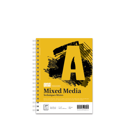 Above Ground Premium Series Mixed Media Pad - 7" x 10", Spiral Bound