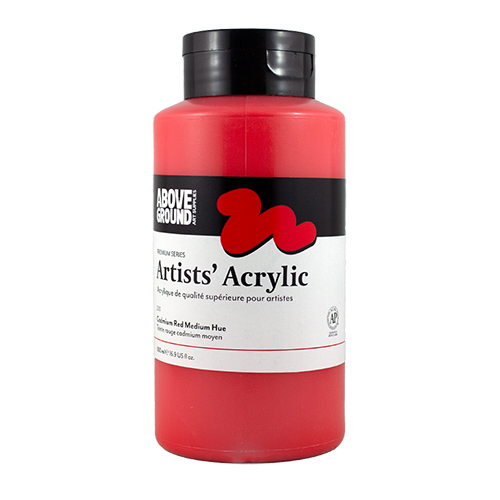 Above Ground Premium Series Artists Acrylic 500ml - Cadmium Red Medium Hue