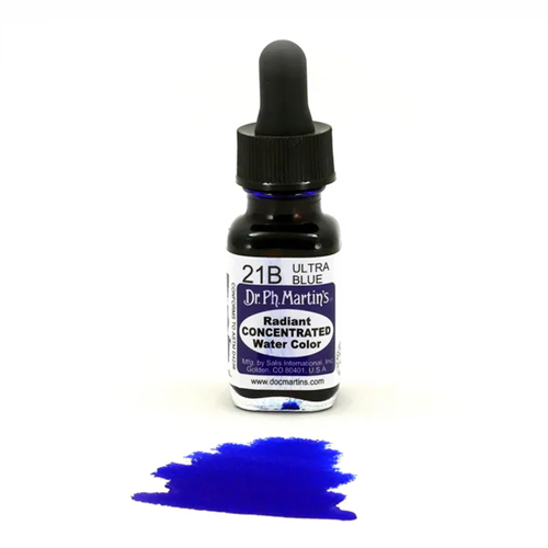 Dr. Ph. Martins Radiant Concentrated Watercolour Dye 0.5oz - Ultra Blue