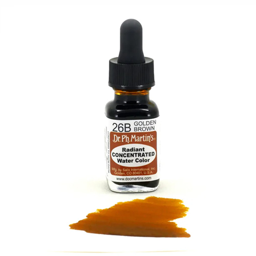 Dr. Martins Radiant Concentrated Watercolour Dye 0.5oz - Golden Brown