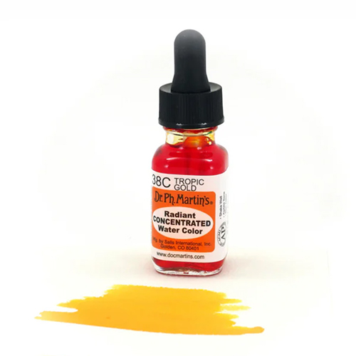 Dr. Ph. Martins Radiant Concentrated Watercolour Dye 0.5oz - Tropic Gold