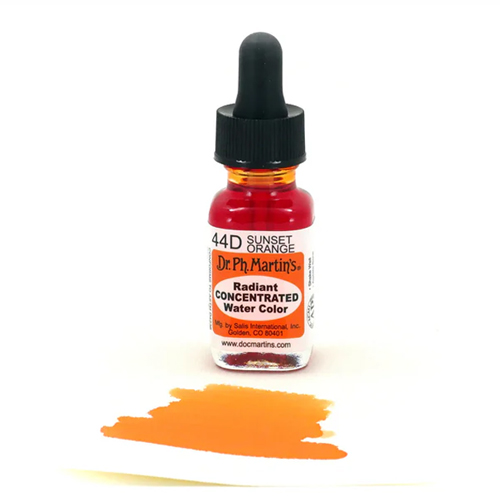 Dr. Ph. Martins Radiant Concentrated Watercolour Dye 0.5oz - Sunset Orange