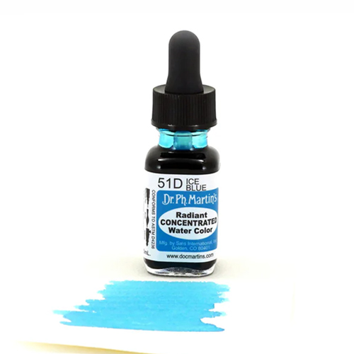 Dr. Ph.  Martins Radiant Concentrated Watercolour Dye 0.5oz - Ice Blue