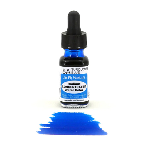 Dr. Ph. Martins Radiant Concentrated Watercolour Dye 0.5oz - Turquoise Blue
