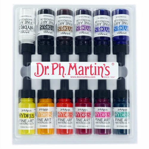 Dr. Ph. Martins Hydrus Watercolour Set #1 - 12 x 0.5oz