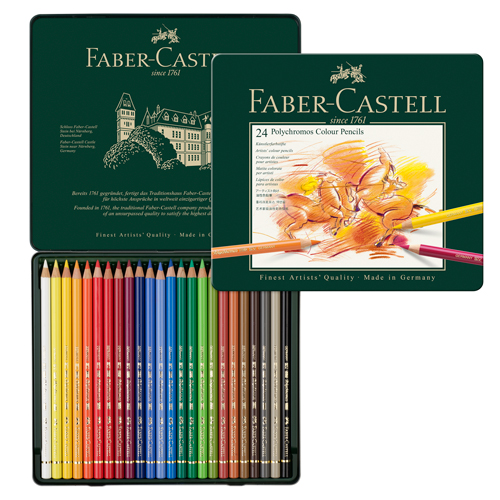 Faber-Castell Polychromos Coloured Pencils - Tin Set of 24