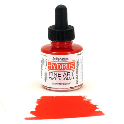 Dr. Ph. Martins Hydrus Watercolour - 1oz, Permanent Red