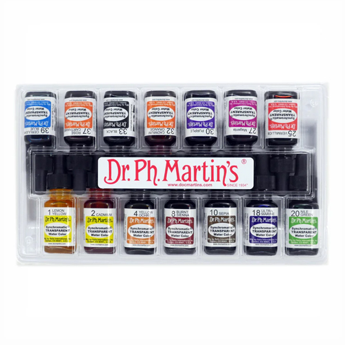 Dr. Ph. Martins Synchromatic Transparent Water Color Student Art Set - 14 x 0.5oz