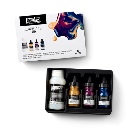 Liquitex Professional Acrylic Ink  Pouring Technique Set - Deep Colours