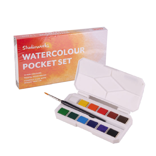 Above Ground Studioworks Watercolour 12-Pan Set with Brush