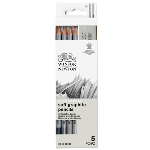 Winsor & Newton Studio Collection Graphite Pencils - Set of 4 + Eraser - Soft