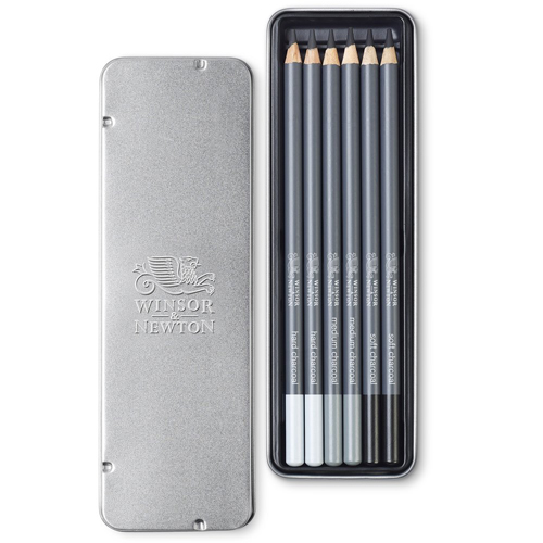 Winsor & Newton Studio Collection Charcoal Pencil Tin - Set of 6