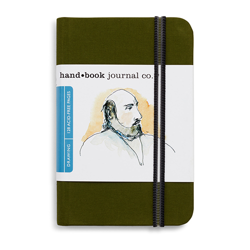 Travelogue Journal  Pocket Portrait 3.5 x 5.5 in.  Landscape Cadmium Green