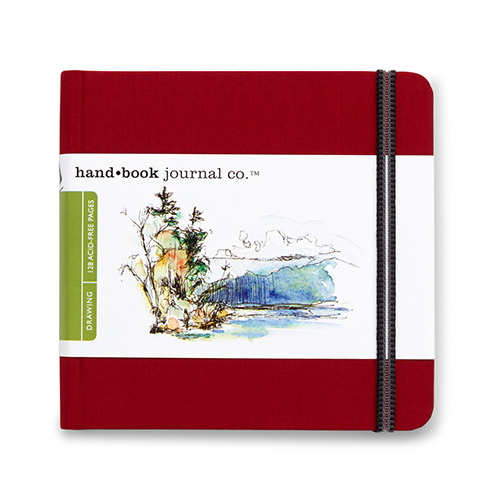 Travelogue Journal  Square 5.5 x 5.5 in.  Red