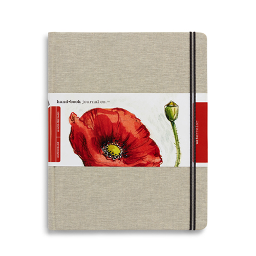 Travelogue Watercolour Journal  Grand Portrait  30 Linen Sheets  8.25 x 10.5 in.