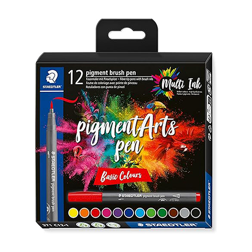 Staedtler Pigment Brush Pen - Basic 12-Pack
