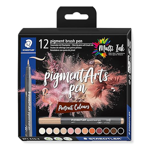 Staedtler Pigment Brush Pen - Portrait 12-Pack