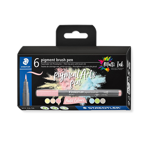 Staedtler Pigment Brush Pen - Pastel 6-Pack
