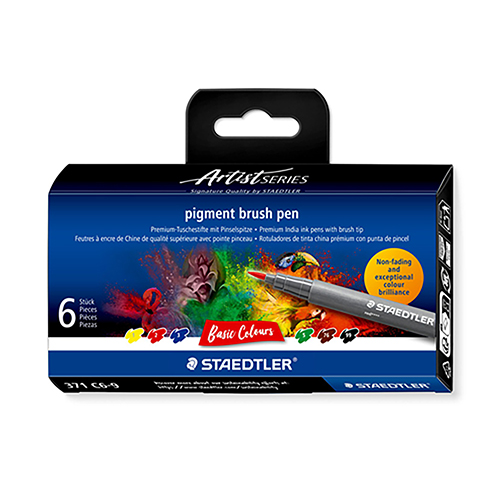 Staedtler Pigment Brush Pen - Basic 6-Pack