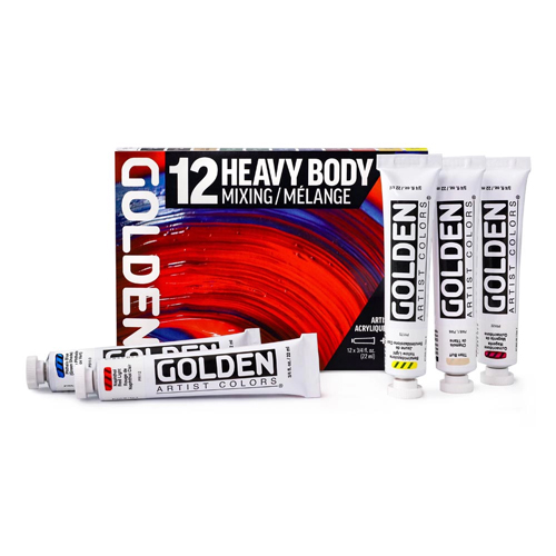 Golden Heavy Body Acrylics - Mixing Set of 12