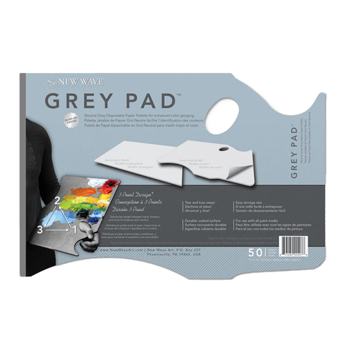 New Wave Artist Palette Grey Pad - Left Hand, 11" x 16", 50 sheets