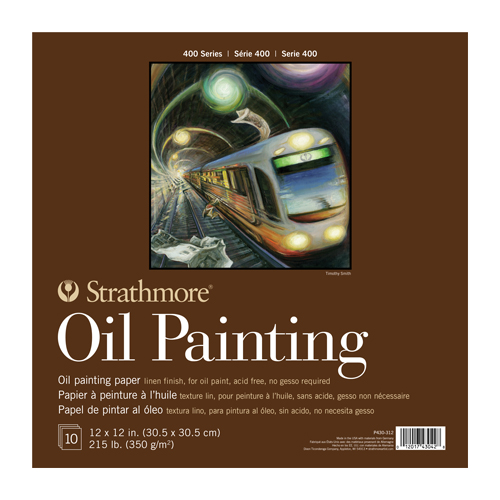 Strathmore 400 Series Oil Painting Pad  10 Sheets  215 lb. Linen Textured  12 x 12 in.