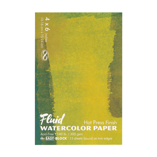 Fluid Watercolour Paper Easy-Block Hot Press 4" x 6"