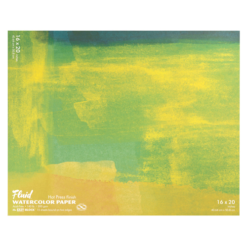 Fluid Watercolour Paper Easy-Block Hot Press 16" x 20"