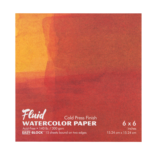 Fluid Watercolour Paper Easy-Block Cold Press 6" x 6"