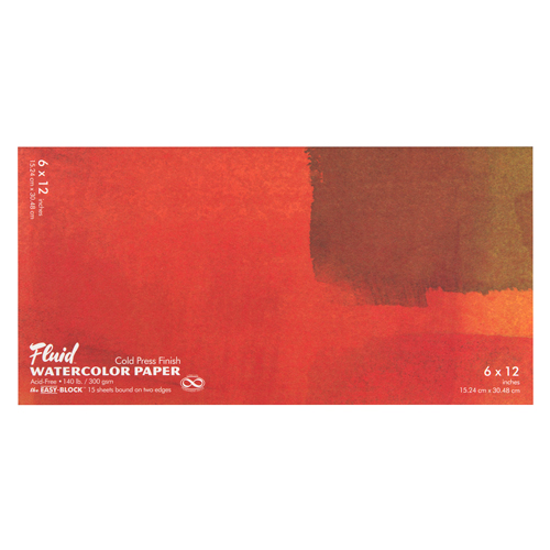 Fluid Watercolour Paper Easy-Block Cold Press 6" x 12"
