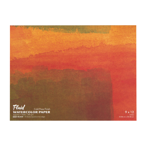 Fluid Watercolour Paper Easy-Block Cold Press 9" x 12"