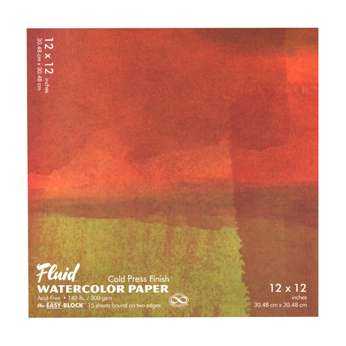 Fluid Watercolour Paper Easy-Block Cold Press 12" x 12"