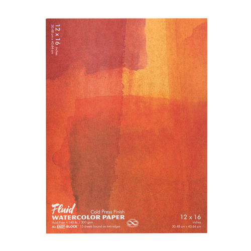 Fluid Watercolour Paper Easy-Block Cold Press 12" x 16"