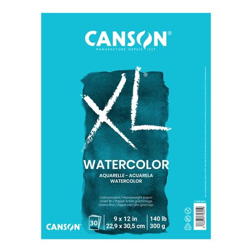 Canson XL Watercolour Pad - 140lb, 30 Sheets  - 9" x 12"
