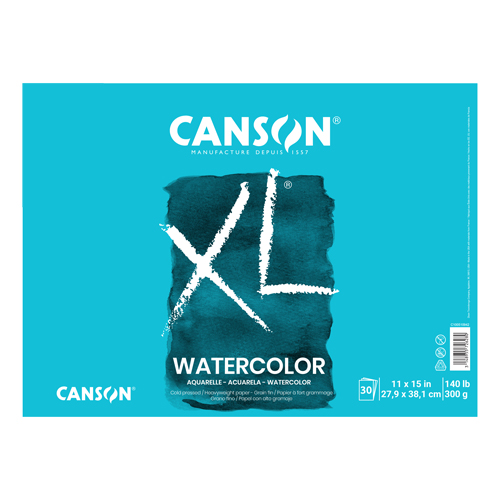 Canson XL Watercolour Pad  140 lb, 30 Sheets  11" x 15"