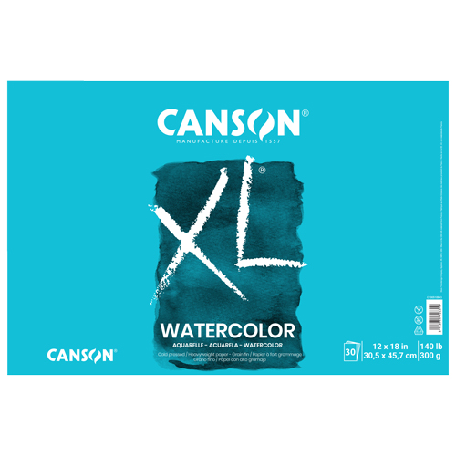 Canson XL Watercolour Pad  140 lb, 30 Sheets  12" x 18"