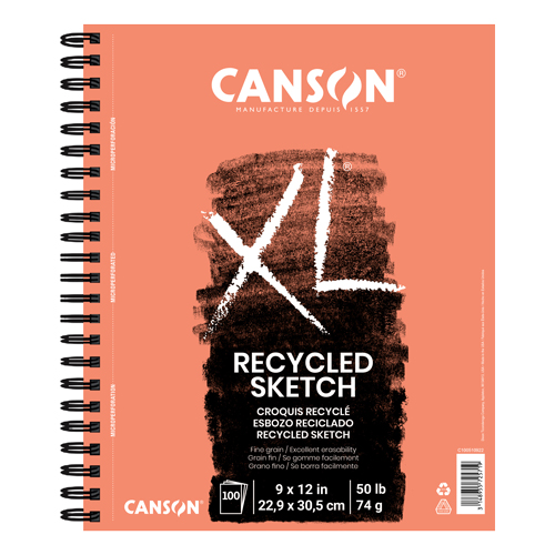 Canson XL Recycled Sketch Pad - Spiral Bound, 9" x 12"
